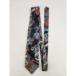 Sinsabang Stock Exchange Tie Necktie 100% Silk Made In Korea 3.75"W X 56"L